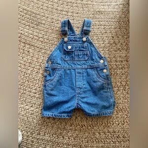 Classic baby gap denim short overalls size 3-6 months